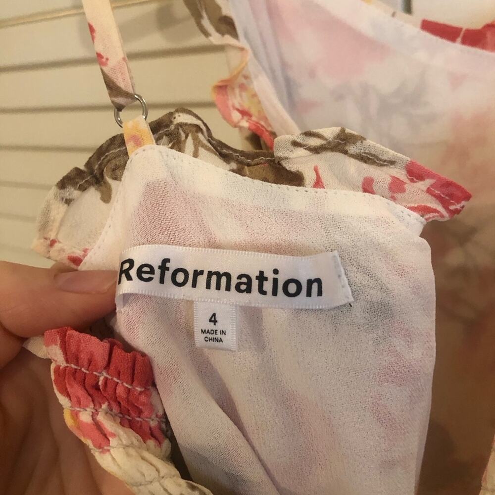 Reformation Cassandra Floral Dress in Farrah Size 4 - Picture 8 of 12